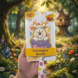 Winnie the Pooh Floral Detangler Brush - Purple & White